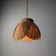 Wicker organic modern pendant lamp with overlapping petal shade, late 20th century