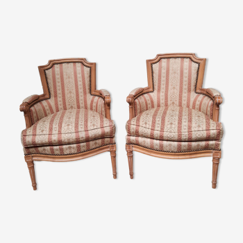 Pair of Louis XVI style armchairs