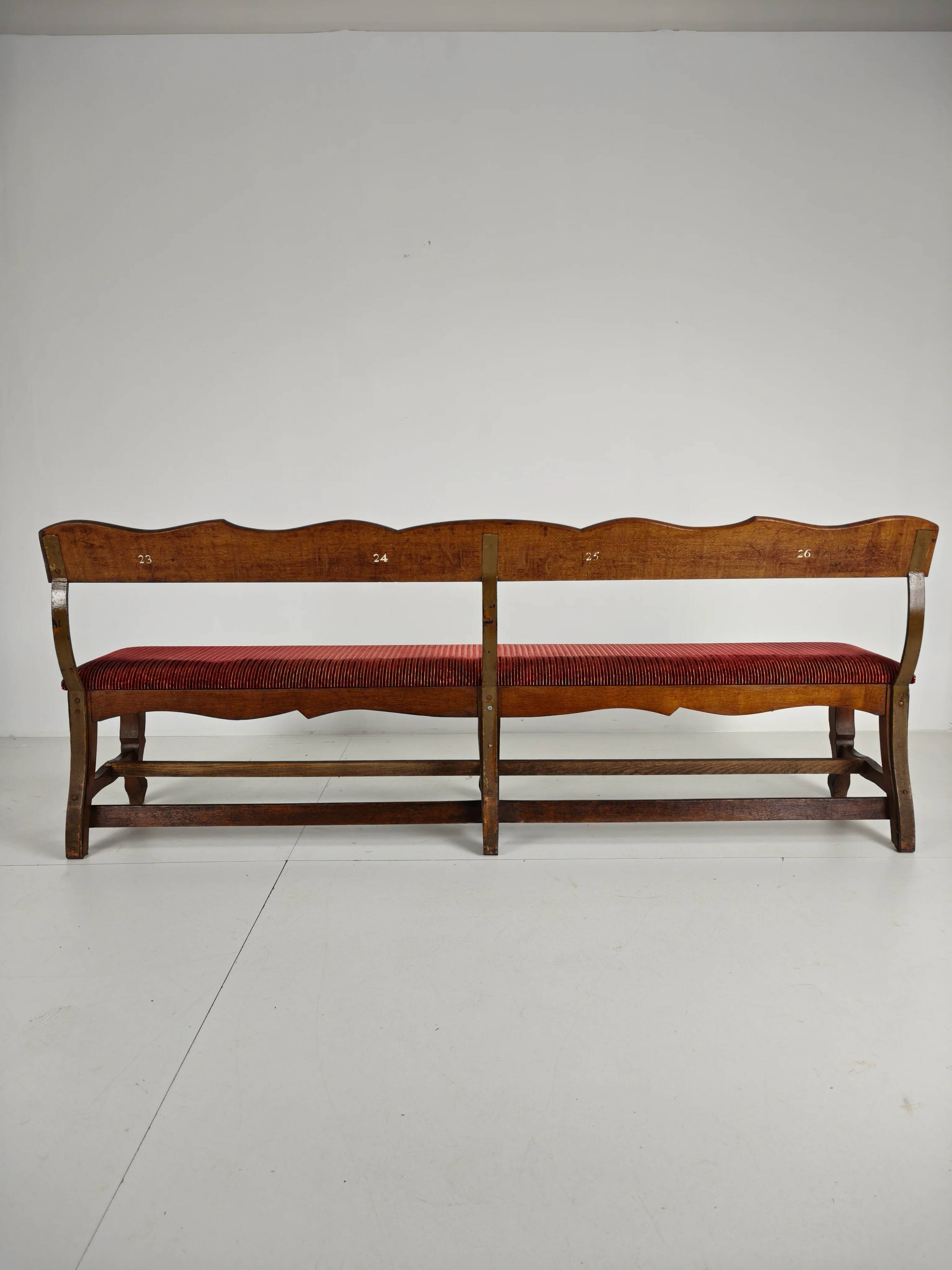 Unique early 20th century oak hall / dining bench