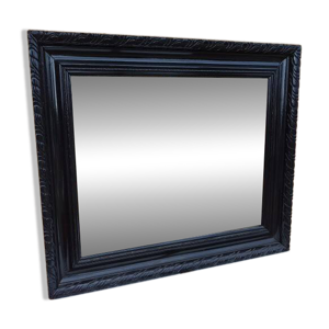 Miroir bois laqué noir