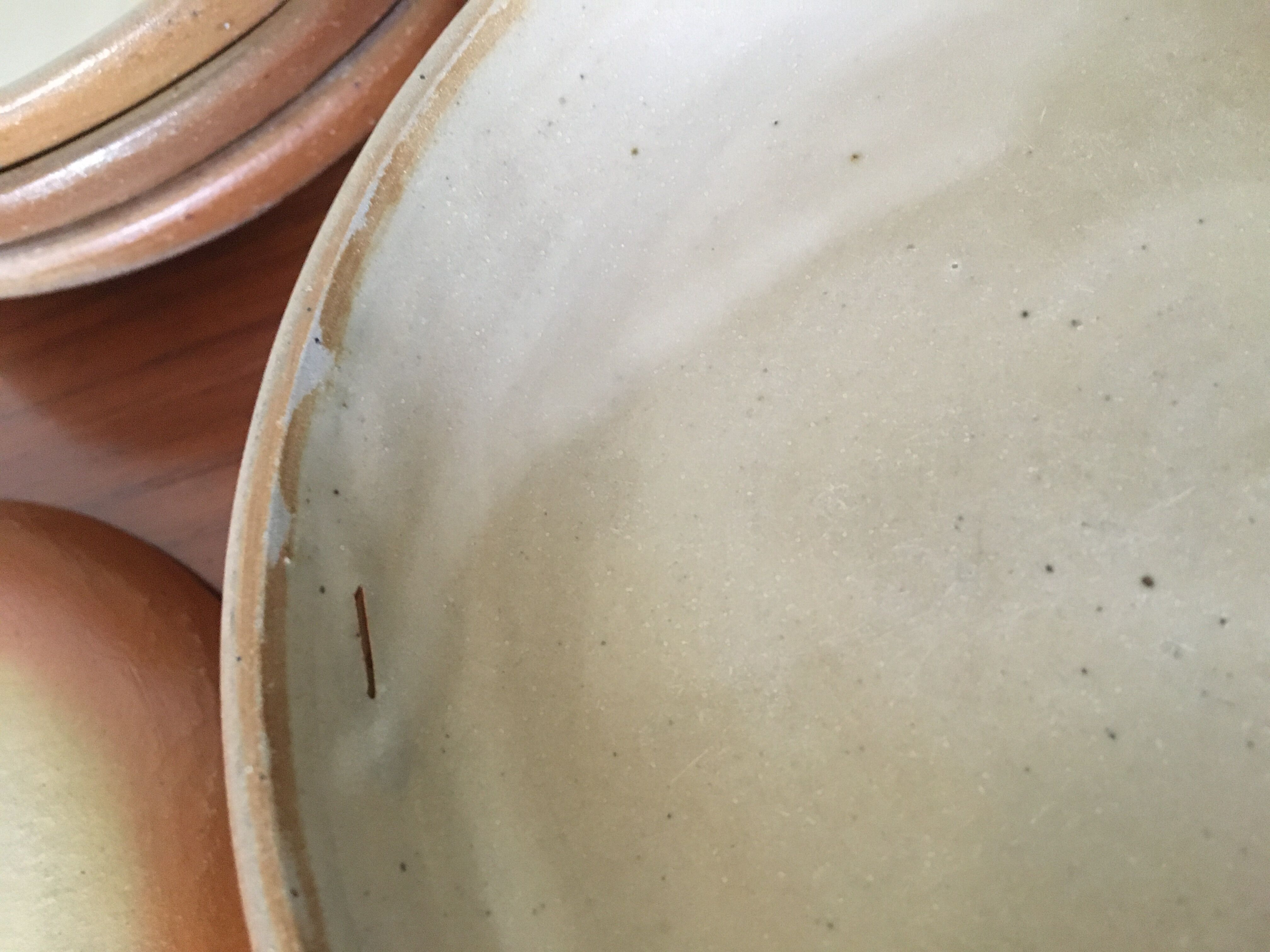 Vintage enamelled sandstone dessert plates