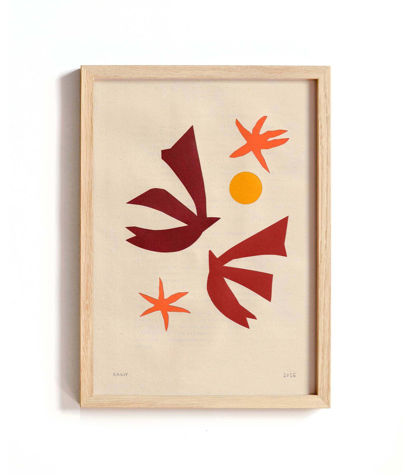 Collection de 4 collages d'inspiration Matisse signée Eawy