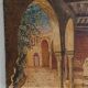 Oil painting on canvas of the courtyard of the pasha's mosque in Oran 1948