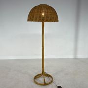 1980's Rattan Floor Lamp, Czechoslovakia