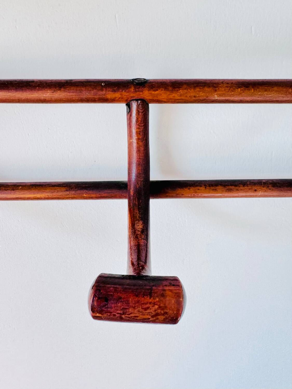 1900 Art Nouveau curved wood cloakroom