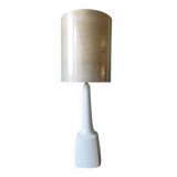 High white stone lamp, Danish design 1965 with a birch-style shade.