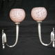 Pair of art deco wall light clichy glass