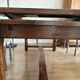 Solid cherry farmhouse table + 8 metal chairs - 2 extensions