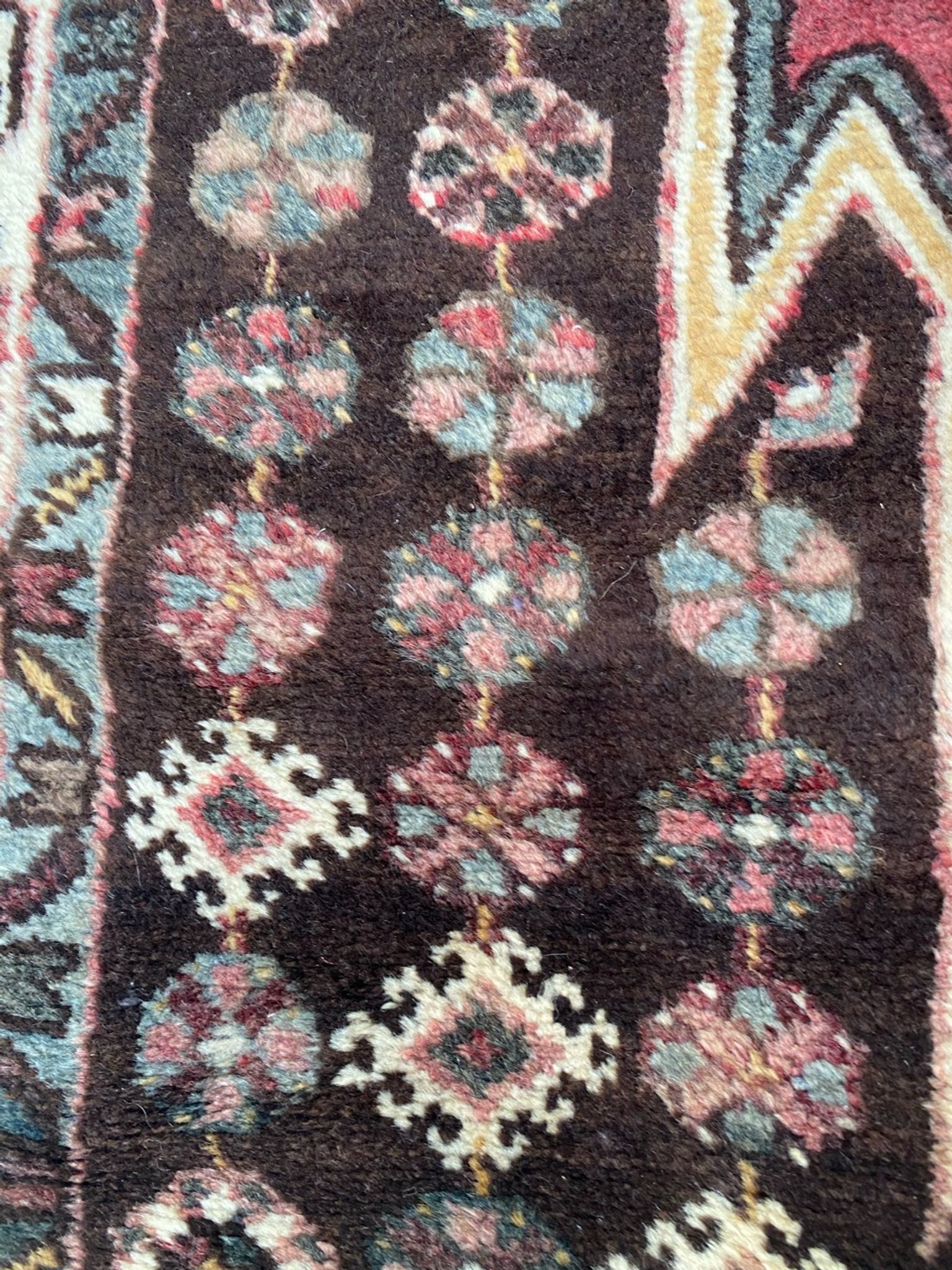 Ancient Persian mazlaghan carpet 126x198 cm