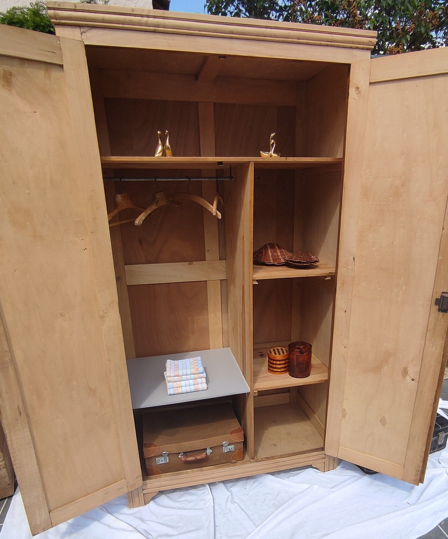 Parisian wardrobe in raw wood