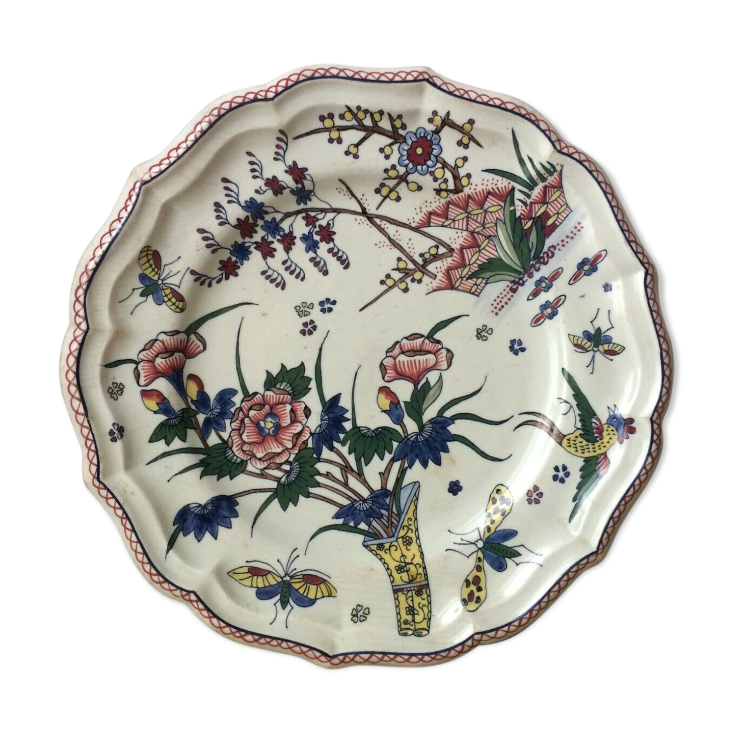 Plate in earthenware Vieux Rouen