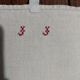 Old tea towels series of three monogram red J J hemp 57 X 90 cm
