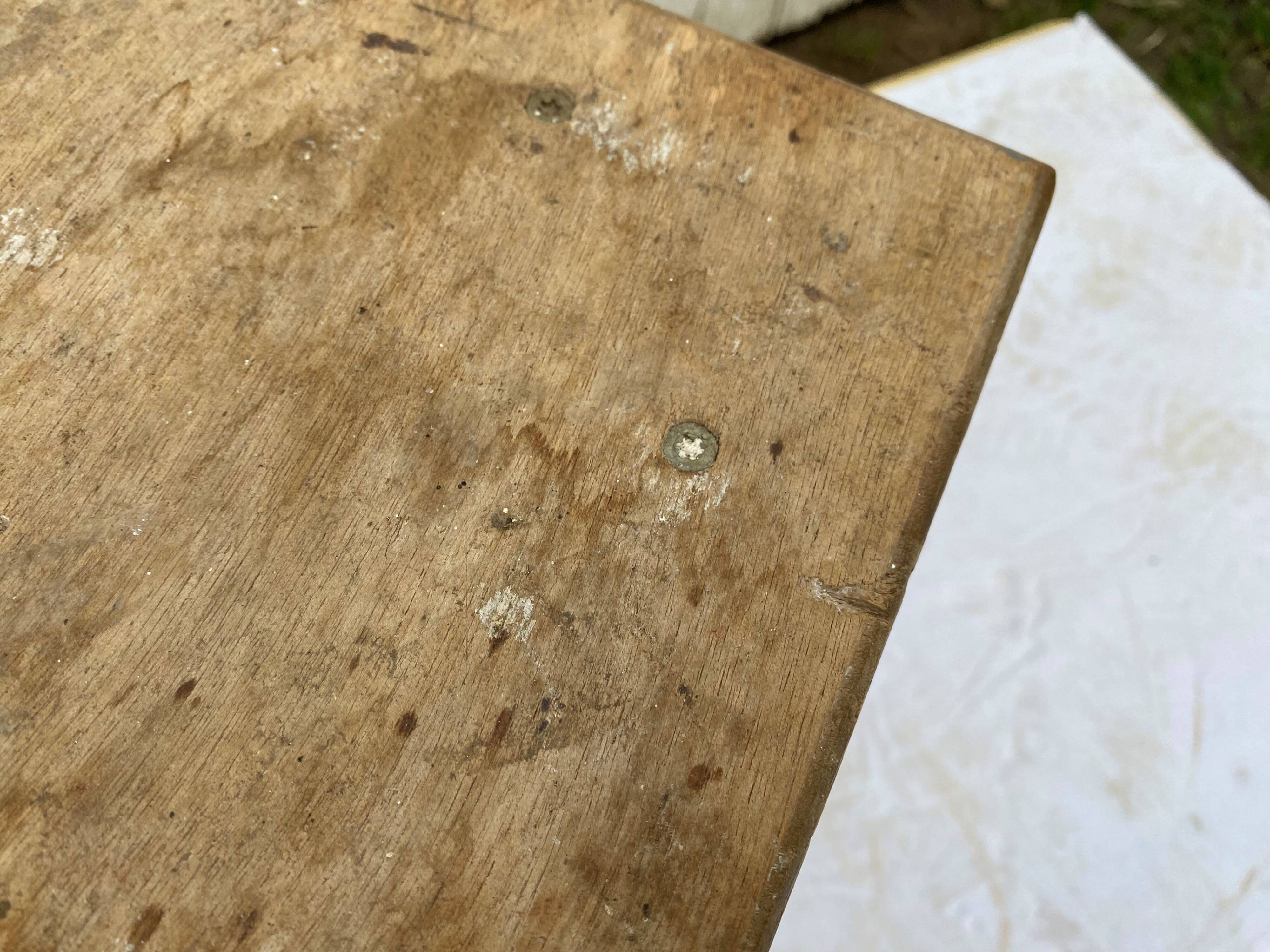 Wooden workshop stool from the 1950s