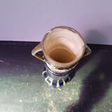 Ancien Vase Rouleau ART DECO + Anses Céramique Émaillée Vintage