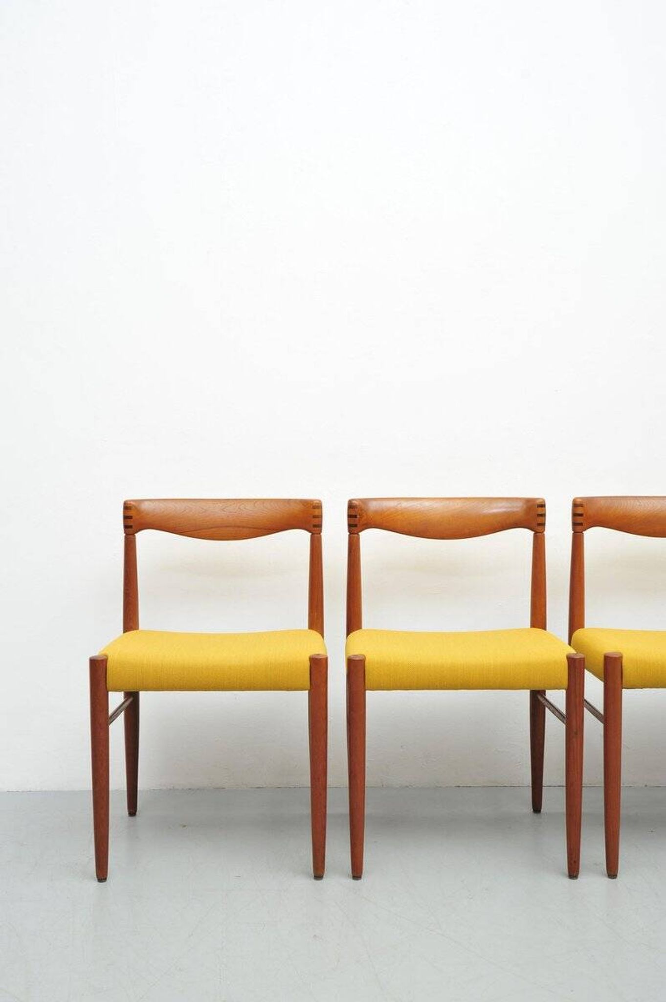 Danish vintage teak dining chairs by HW Klein for Bramin, set of 4