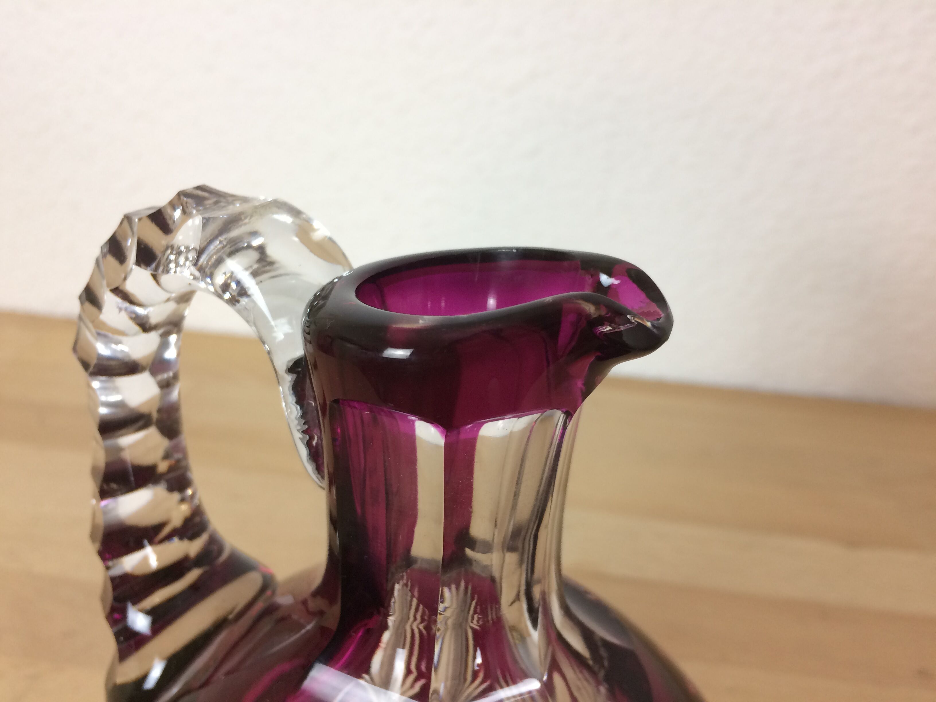 Val Saint Lambert double-layer red cut crystal carafe