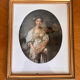 Framed antique print of the broken jug of J.B Greuze
