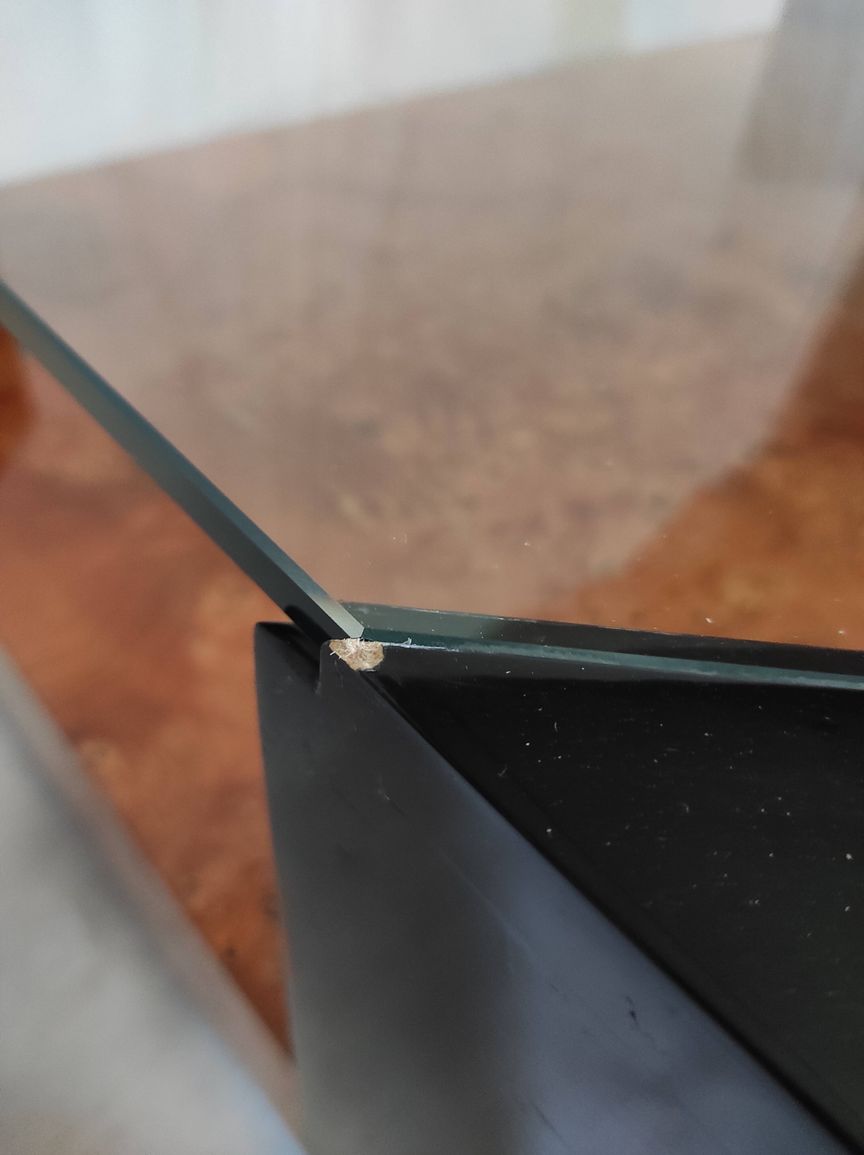 Elm magnifying glass low table circa 1980