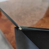 Elm magnifying glass low table circa 1980