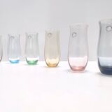Ensemble de six verres à boire en verre de Murano multicolore par Vincenzo Nason