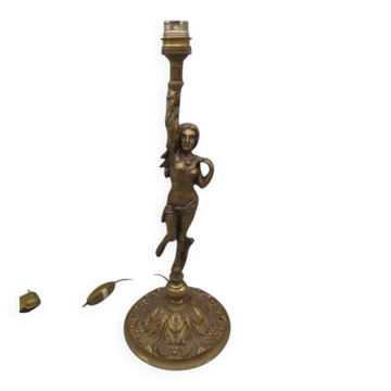 Pied de lampe ancien en bronze