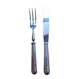 Silver-plated stainless steel carving service cutlery