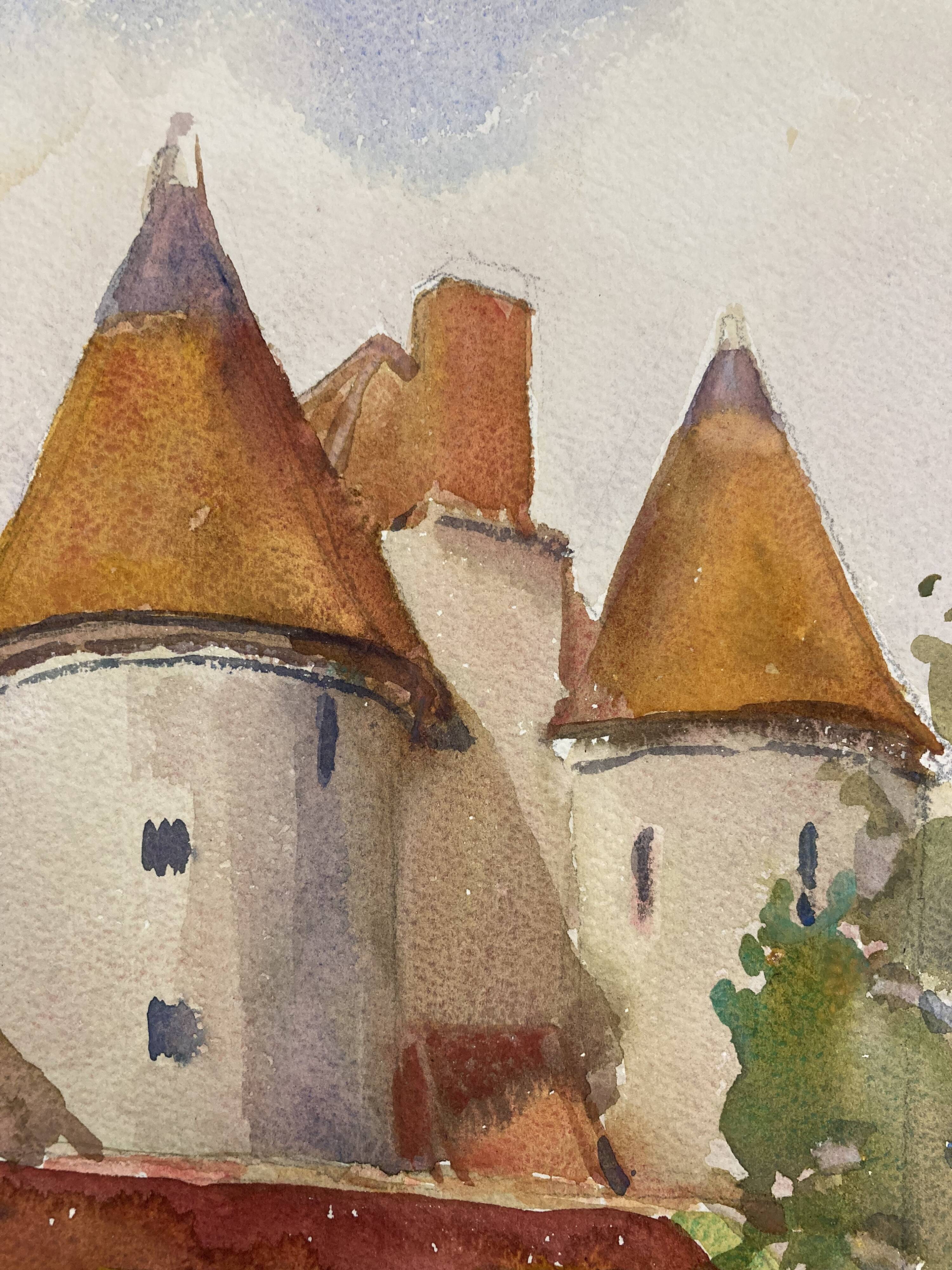 Watercolor Vintage Chateau