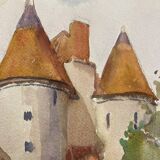 Watercolor Vintage Chateau