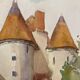Aquarelle Chateau Vintage