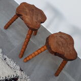 Pair of brutalist art stools 60s