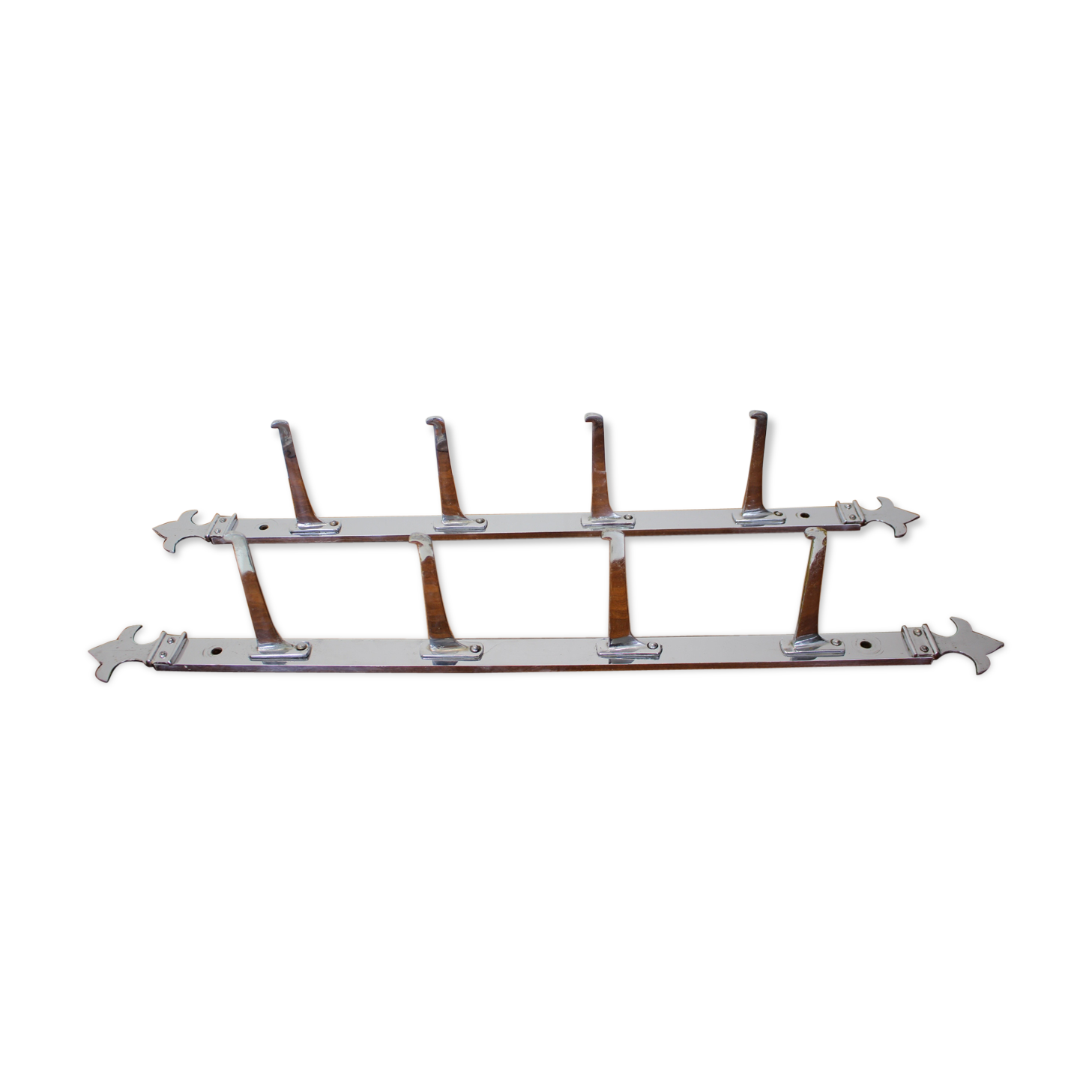 -chrome meat holders,1930s,czechoslovakia