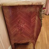Louis XV style chest of drawers marble and rosewood