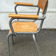 Chaise d'écolier vintage en métal et bois