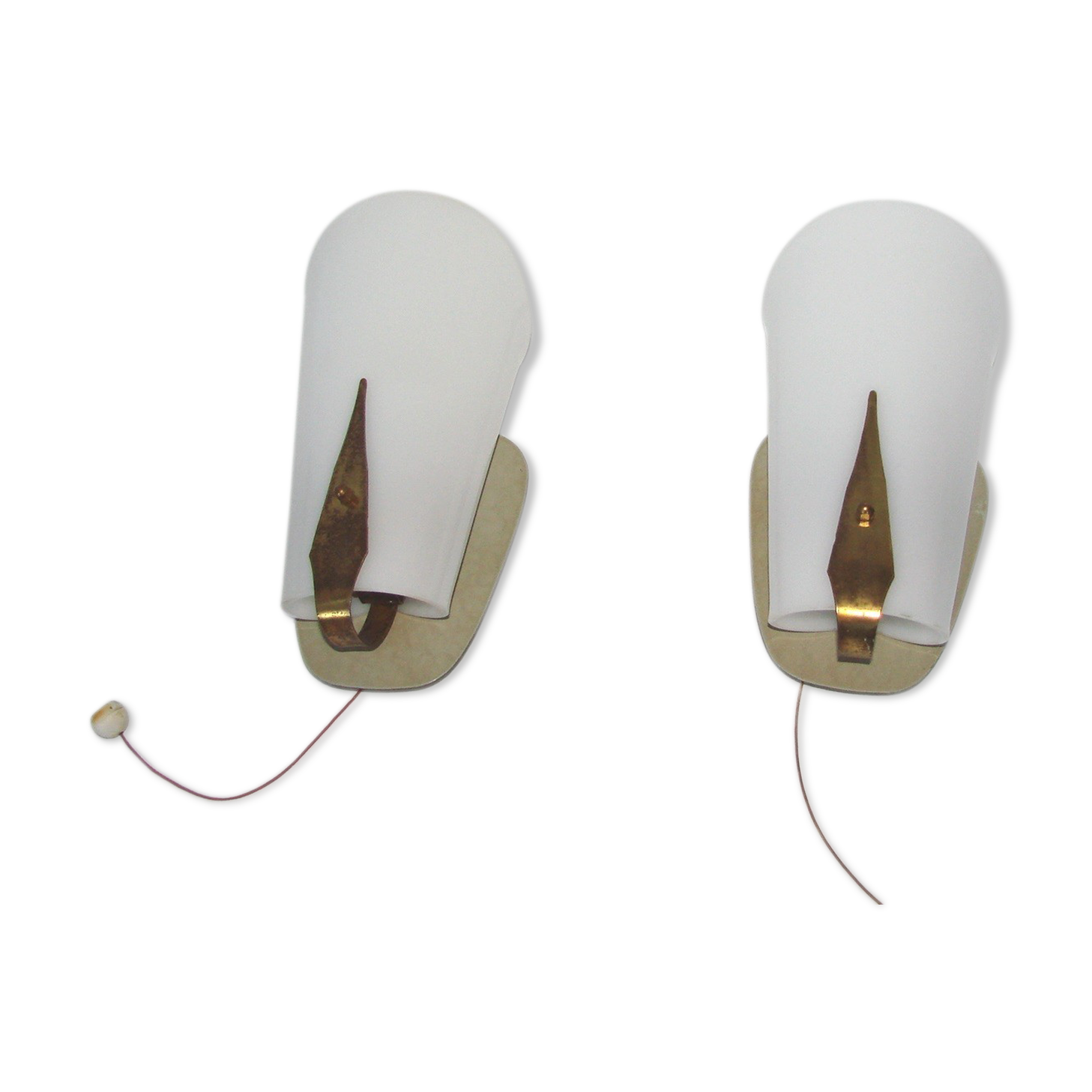 Pair of 50s modernist wall sconces