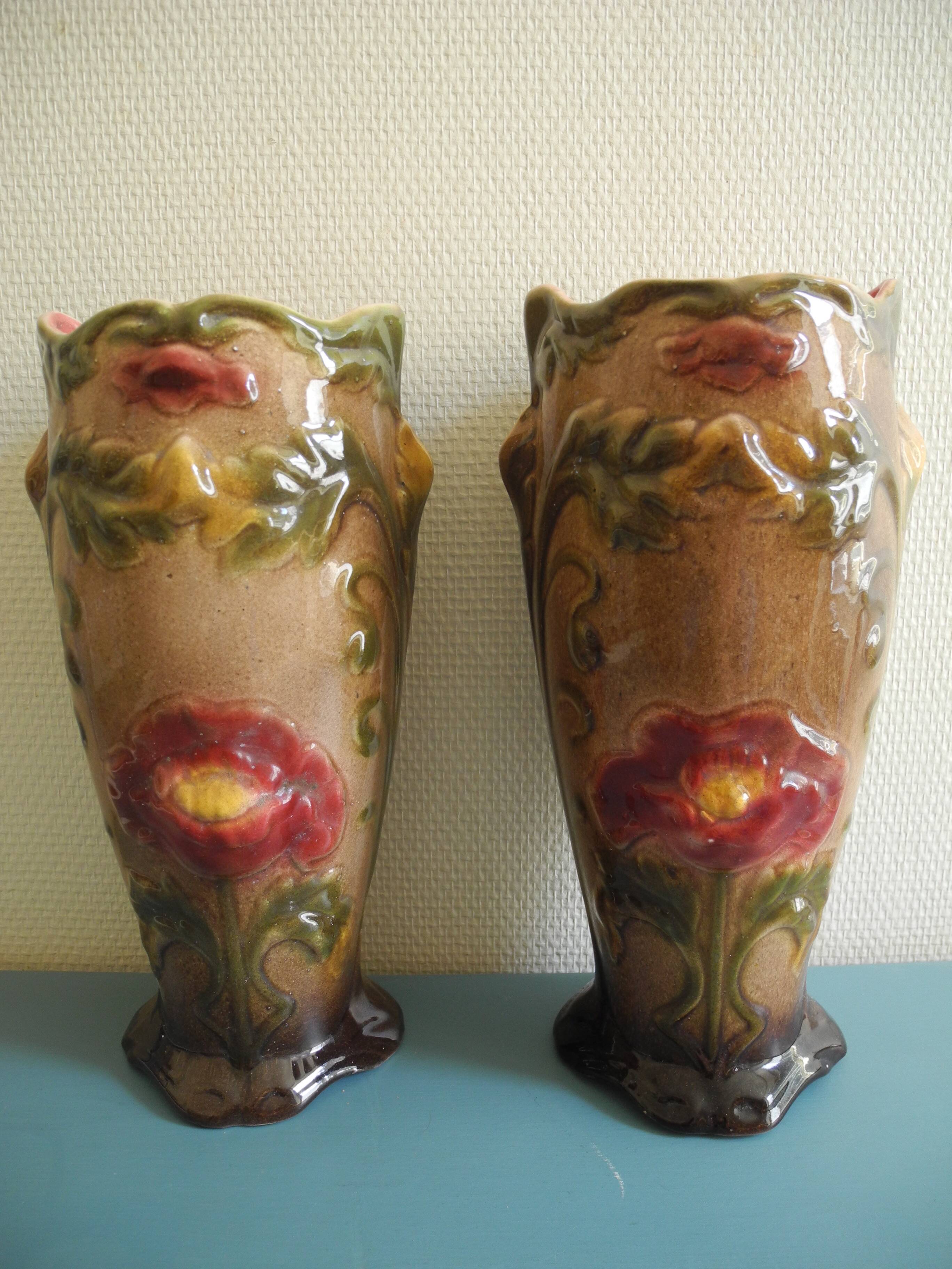 earthenware trim barbotine planter vases french fireplace set planter