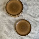 10 dessert plates, Longchamp, 1970, brown
