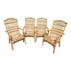 Series of 4 rattan armchairs from the 70s from the Netherlands