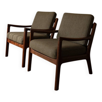 Vintage Senator Armchairs by Ole Wanscher for Cado Set of 2
