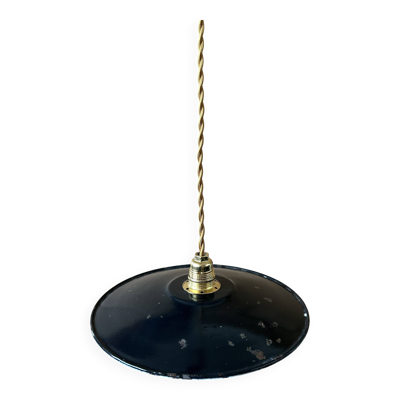 Suspension industrielle noire ancienne D24cm