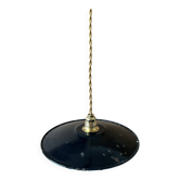 Suspension industrielle noire ancienne D24cm