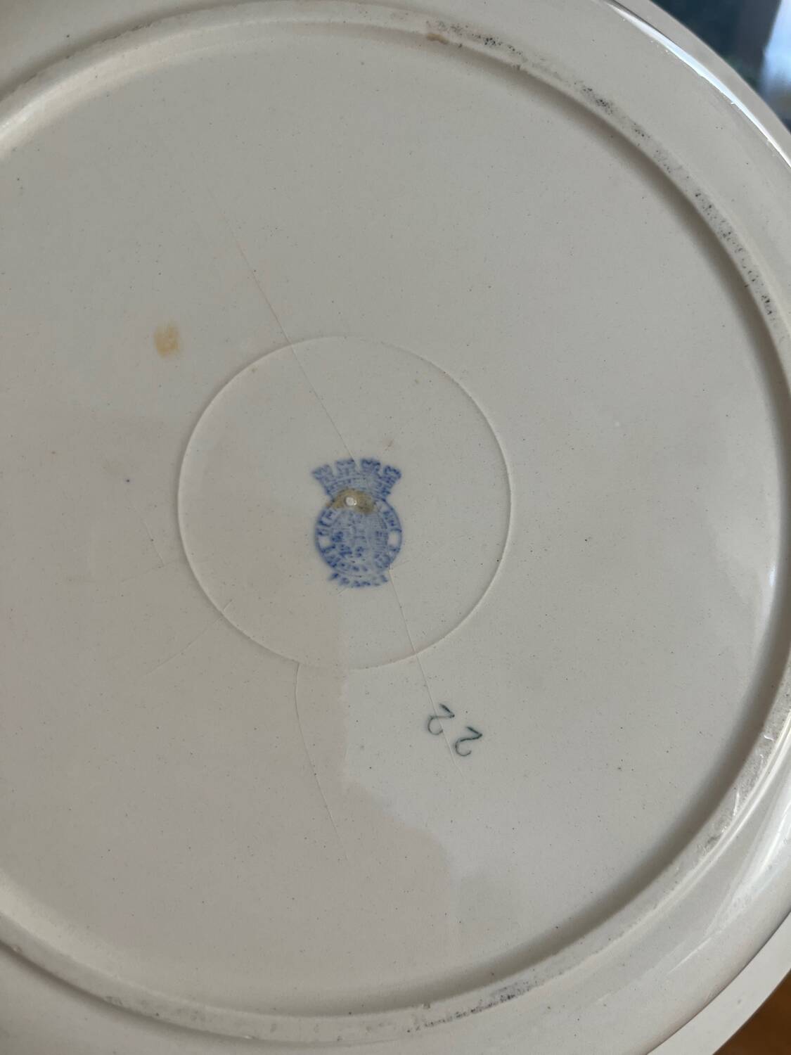 Antique Badonviller dish – Red tulip decoration