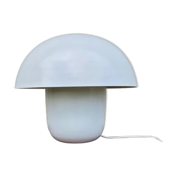 Huge white metal mushroom lamp in space age style.
