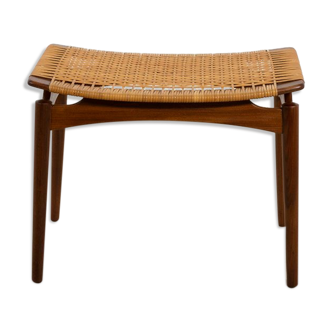 Tabouret en teck par Sigfrid Omann pour Ølholm Furniture Factory, années 1950.