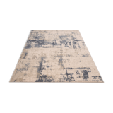 2.4x3.4 m Blue and beige wool rug