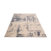 Tapis en laine 2,4x3,4 m Abstrait bleu et beige