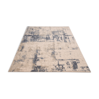 Tapis en laine 2,4x3,4 m Abstrait bleu et beige