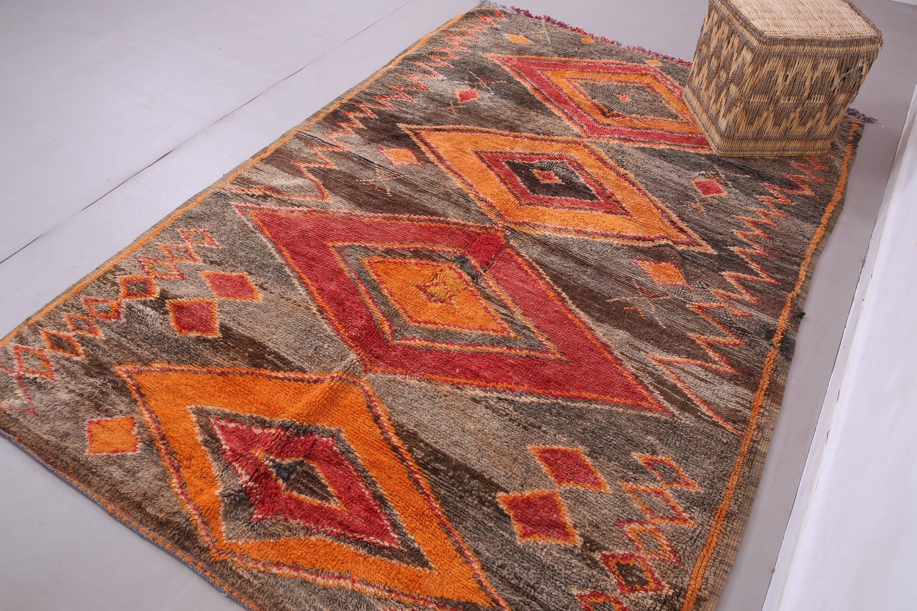 Vintage Moroccan Rug 159 x 238 cm - Bohemian Berber Rug - Antique Wool Rug
