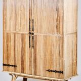 Vintage wooden wardrobe in the style of Adrien Audoux & Frida Minet