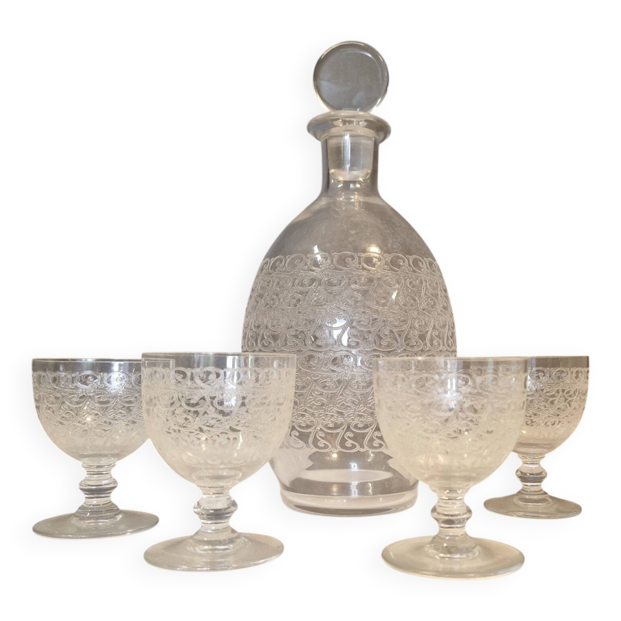 Baccarat carafe and glasses