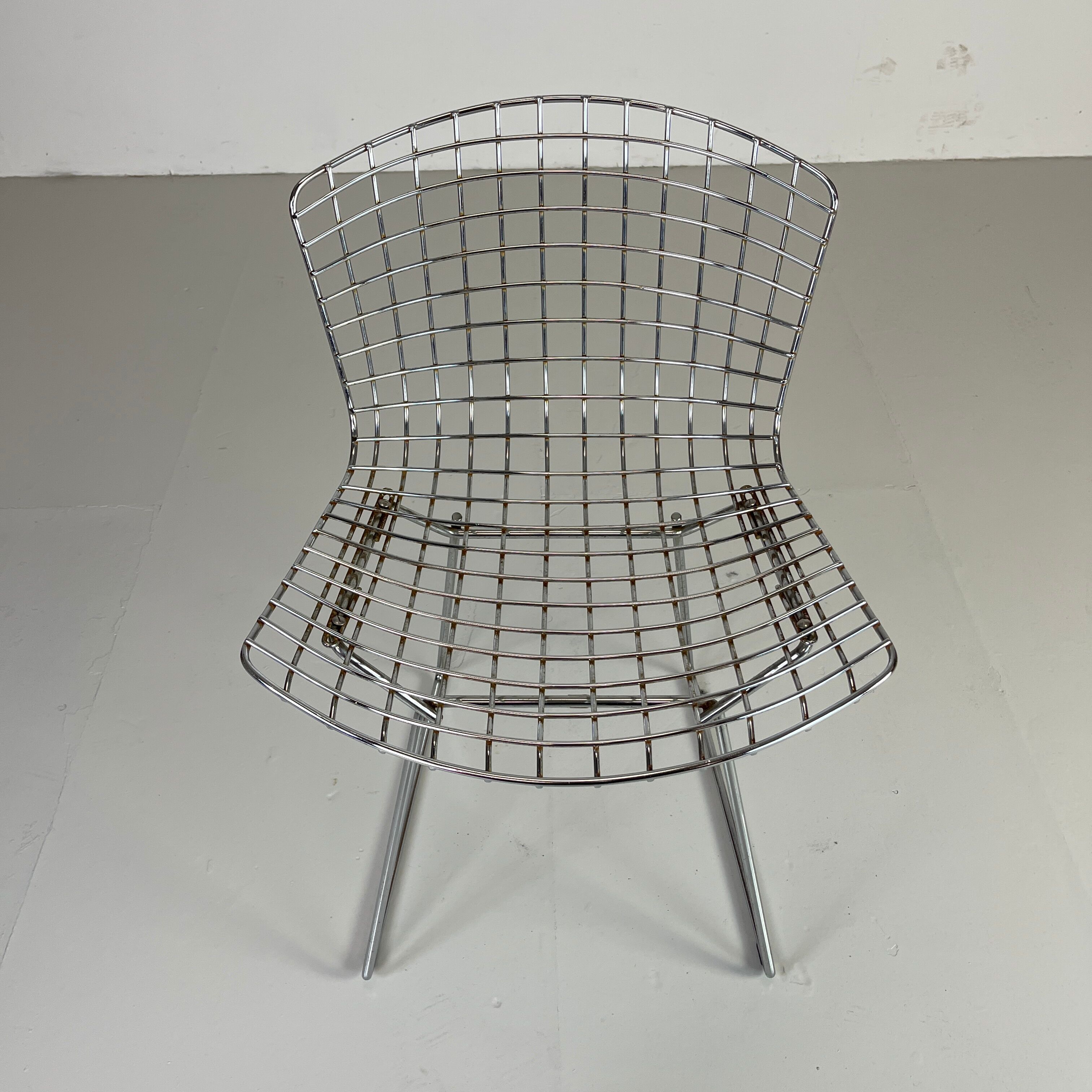 Vintage Bertoia side chair in chrome
